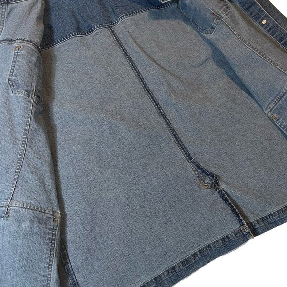 Erika Stretch Blue Cotton Denim Women’s Jeans Jacket Small Metal Button Up - Picture 4 of 6